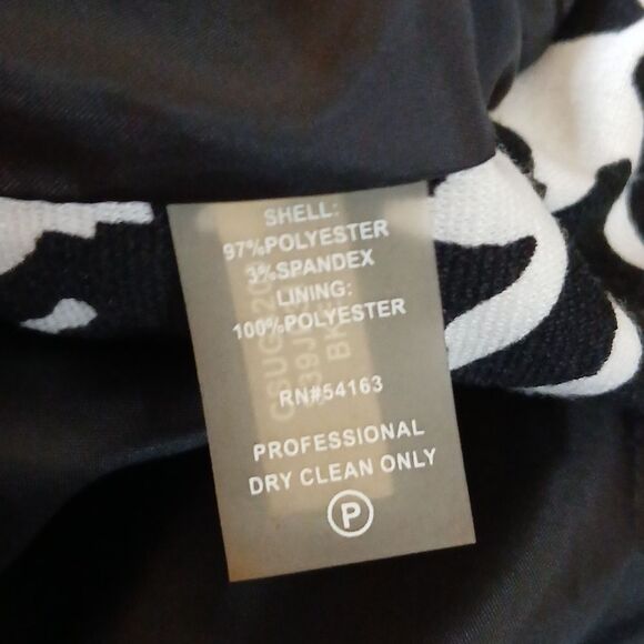 Calvin Klein Waterfall Draped Herringbone Print Open Front Blazer Size 4 - Picture 6 of 6